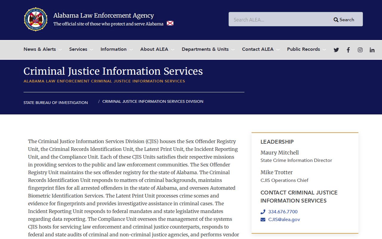 ALEA justice system context without a Lamar County most wanted roster
